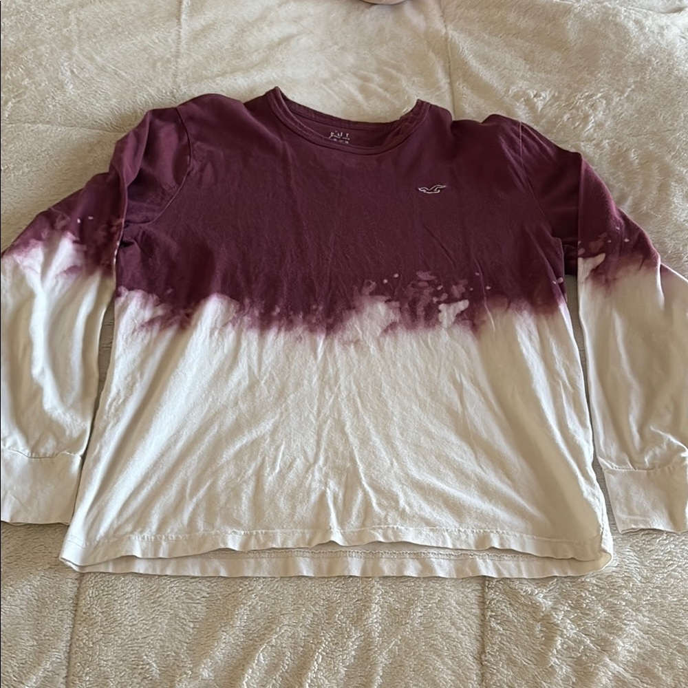 Ombre Hollister Red to White Long Sleeve